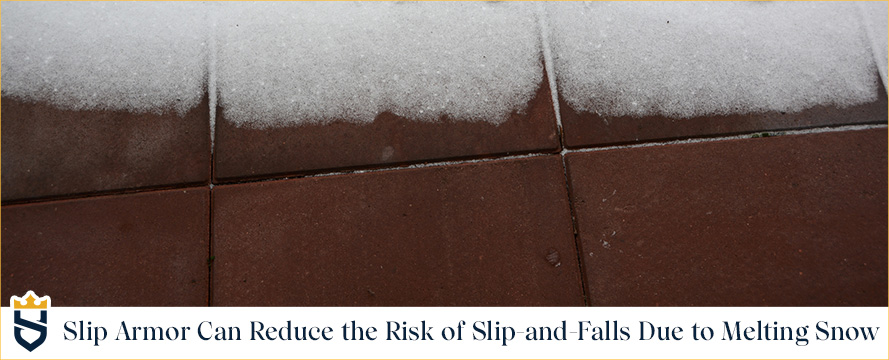Slip Armor can reduce the risk of slip and fall due to melting snow - Restore your outdoor surfaces with a proper color enhancement service