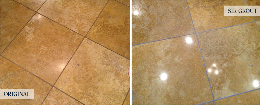 Floor Before and After a Superb Stone Polishing in Orange Park, FL