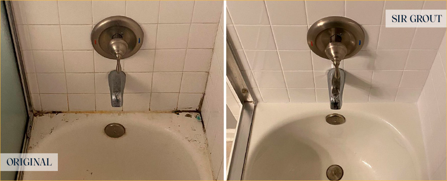 Shower Before and After Our Superb Caulking Services in Jacksonville, FL