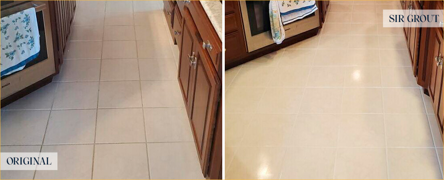 Kitchen Floor Restored by Our Tile and Grout Cleaners in Atlantic Beach, FL