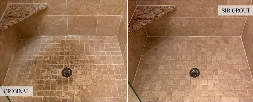 Shower Before and After a Superb Tile Cleaning in Jacksonville, FL