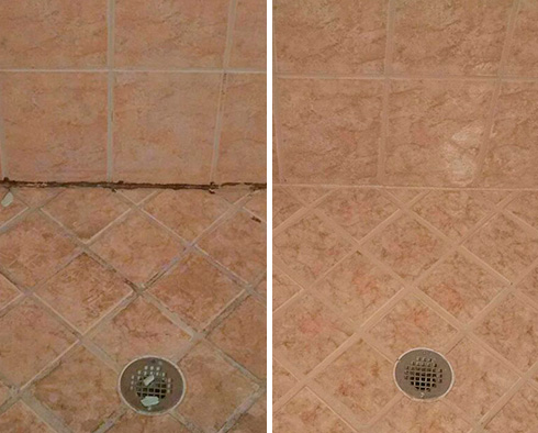 Shower Before and After a Grout Sealing in Ponte Vedra Beach, FL