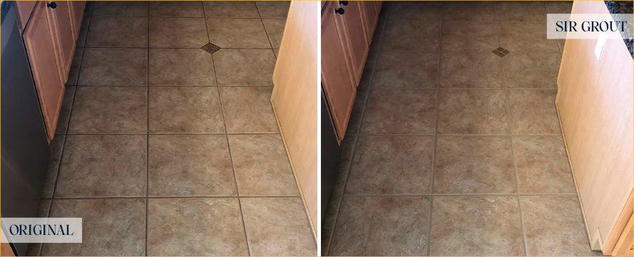 Floor Before and After a Flawless Grout Sealing in Atlantic Beach, FL