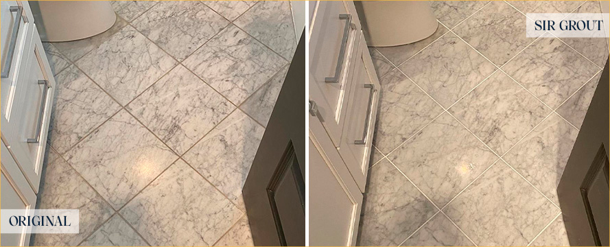 Floor Before and After a Superb Stone Polishing in Neptune Beach, FL