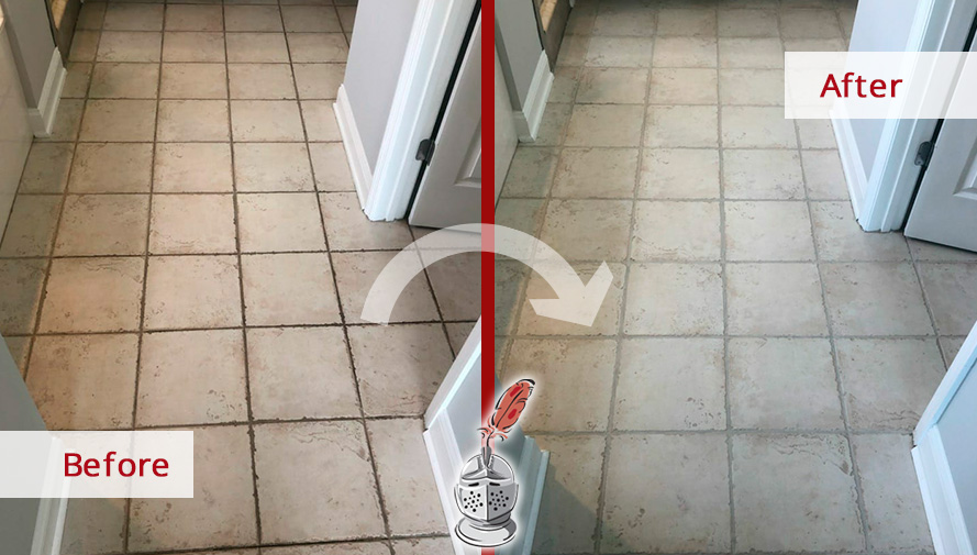 Giving Tiled Surfaces a Brand-New Look Doesn't Have to Be an Impossible Task with a Grout Cleaning in Jacksonville, FL Image of a Tile Floor After a Grout Cleaning Service in Jacksonville, FL