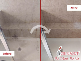 Image of a Shower After a Tile Cleaning in Orange Park