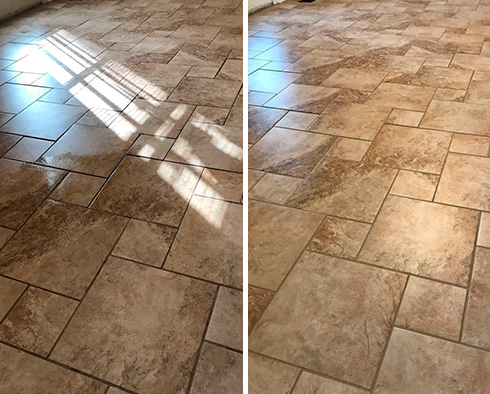 Before and After Our Grout Sealing Service in Fernandina Beach, FL