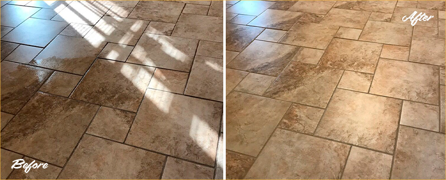 Before and After Our Grout Sealing Service in Fernandina Beach, FL