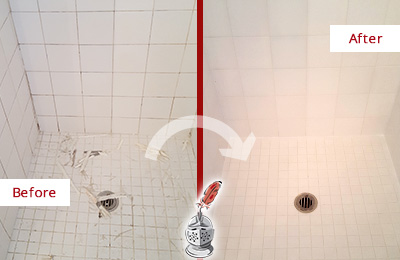 Sir Grout Caulks this Baldwin Bathroom Re-Caulked To Repair Damaged Caulking Before and After Picture of a Baldwin Bathroom Re-Caulked To Repair Damaged Caulking